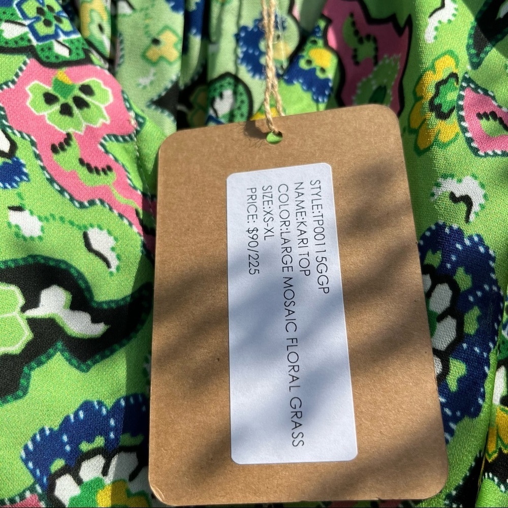 NWT Rhode Kari green floral print ruffle tank top - Picture 5 of 5